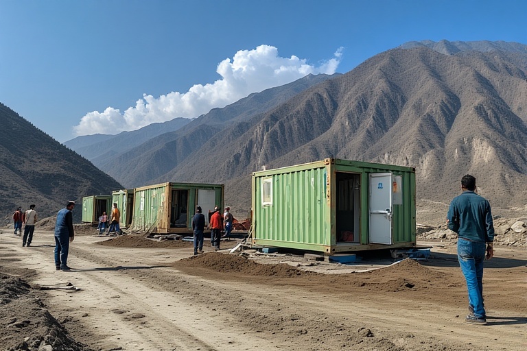 Labor Accommodation Container in Jammu - High-altitude container in Ladakh